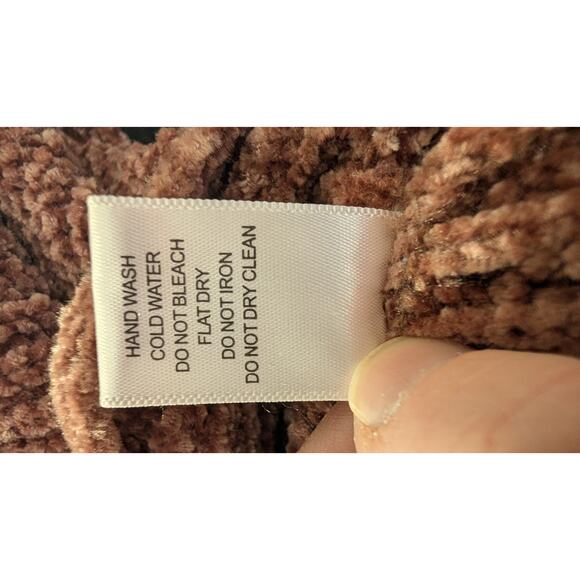 Hyfyv Chenille Wide Neck Dolman Sweater Sz S Browny Buckle Dolman Cozycore - Picture 9 of 9